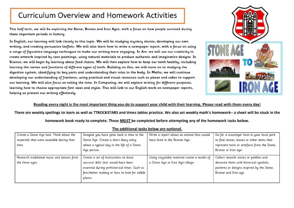 Year 3 and 4 Curriculum Overview and Home Learning 