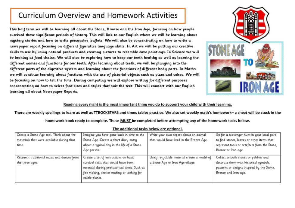 Year 3 and 4 Curriculum Overview and Home Learning